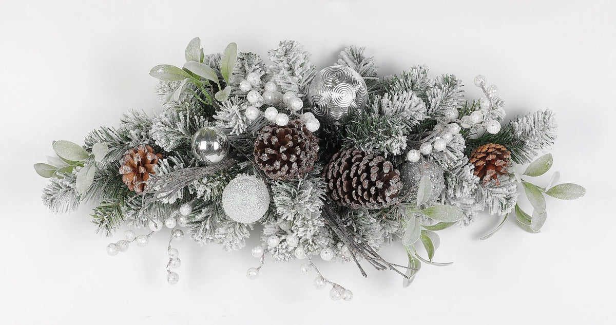 Fruits De Pin Naturels Pour Décoration Noël - Lot De 24 - Blanc Et Couleur Naturelle - Guirlande, Arbre, Centre De Table