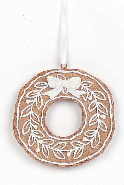 4.125 X 0.5 "H Gingerbread Wreath Ornament