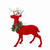 Christmas Standing Reindeer Figurines With Wreath Around Neck For Xmas Holiday Décor