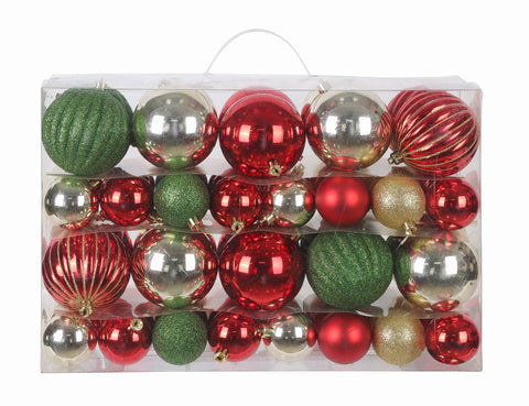 15 X 6 X 10"H 68 Count Shatterproof Ball Ornament Set