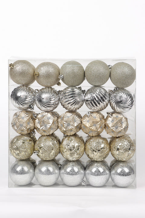 13.625 X 5.625 X 13.75"H 50 Count 65Mm Shatterproof Ball Ornament Set