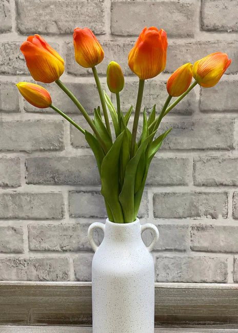 19" ORANGE FRESH TOUCH TULIP BUNDLE (4 FLOWERS & 3 BUDS TO A BUNDLE)