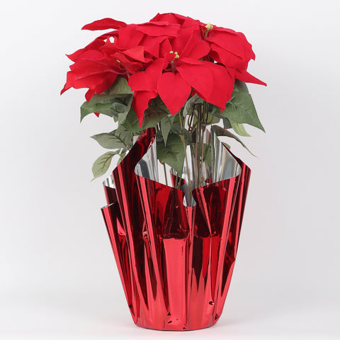 Christmas Silk Red Poinsettia Floral Arrangement