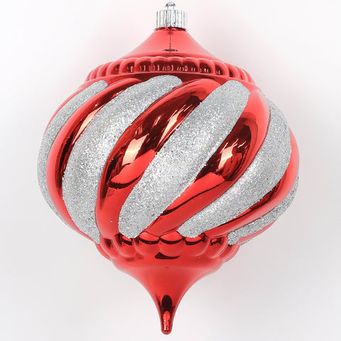 200Mm Red Silver Shatterproof Ornament | Christmas Decor | Festive Holiday Decoration
