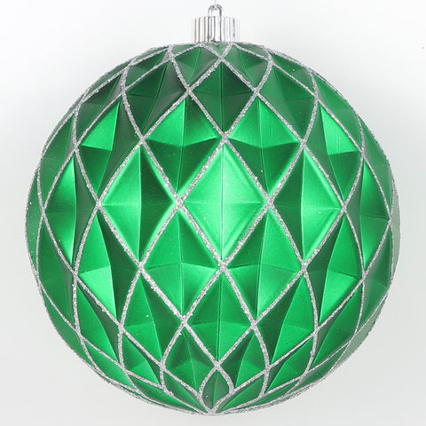 200Mm Green Silver Shatterproof Ornament | Christmas Decor | Festive Holiday Decoration