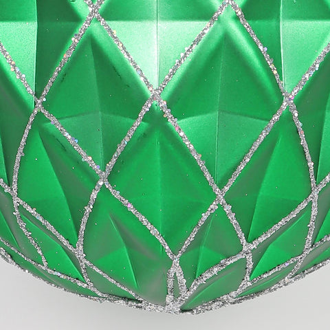 200Mm Green Silver Shatterproof Ornament | Christmas Decor | Festive Holiday Decoration