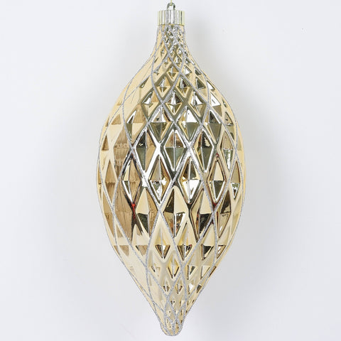 300Mm Shatterproof Ornament_Red With Gold Glitter | Christmas Decor | Festive Holiday Decoration