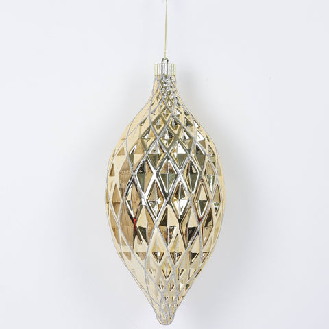 300Mm Shatterproof Ornament_Red With Gold Glitter | Christmas Decor | Festive Holiday Decoration