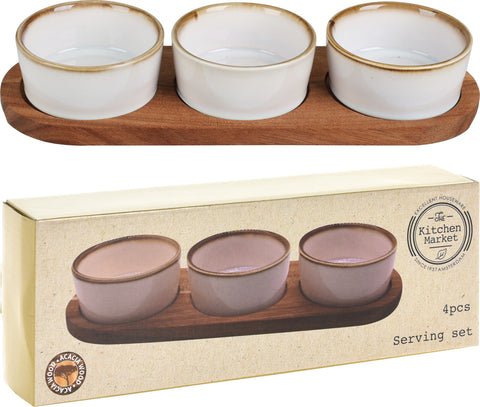 Serving Set Of 4Pcs White Clr