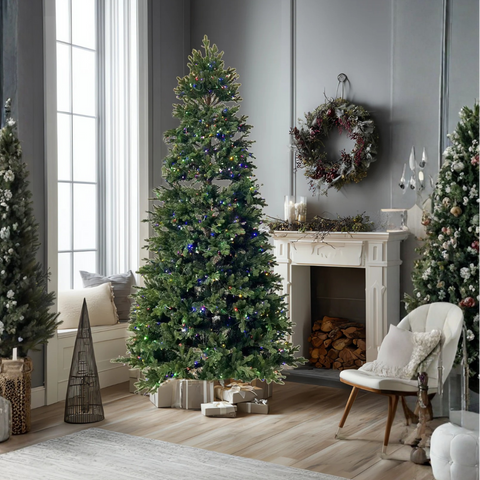 Bc 9Ft Pre-Lit Pe/Pvc Tips Artificial Tree