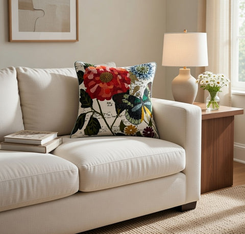 Digital Print  Cushion Cover , Front  & Back Cotton Casement, With Concealed Zip