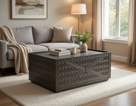 Coffee table | 38" L x 38" W x 16.5" HT | Mango Wood