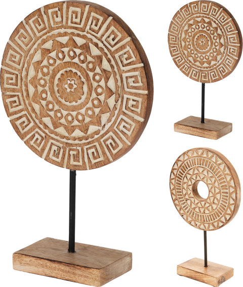 Deco Round On Base Mangowood 3