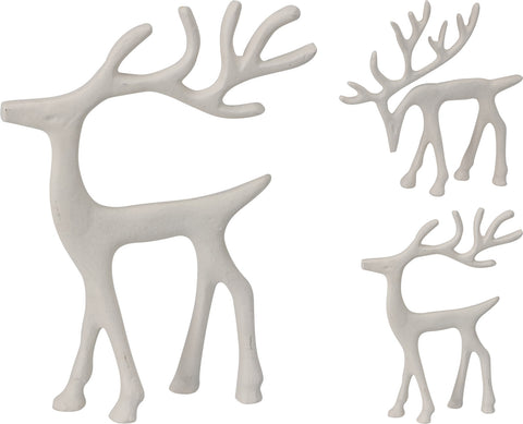 Reindeer White 2Ass 15X16Cm