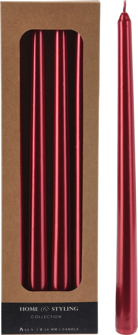 Dinner Candles 4Pcs 30Cm Red