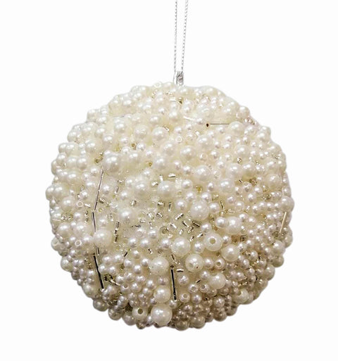 Christmas Silver and Pearl Ornaments for Xmas Tree, Wreath, and Garland Décor