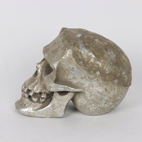 4.5*6.75*5.0''Silver Resin Skull Décor