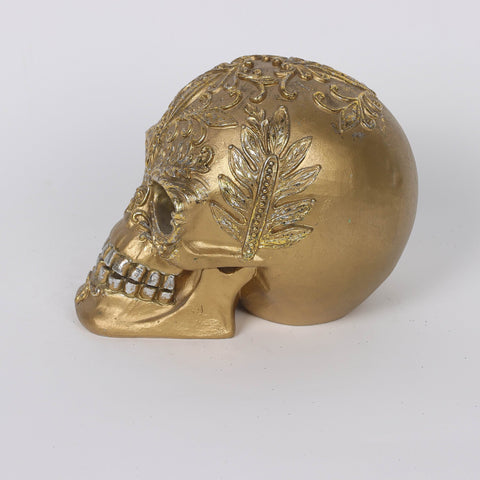 4.5*6.5*5‘’ Gold Poly Skull Décor
