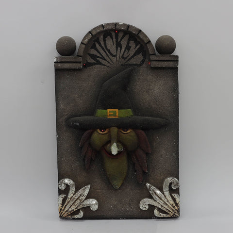 15*5.25*24'' Witch Tombstone W/Lite Décor