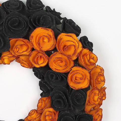 ?18*3.5'' Orange/Black Wreath Décor