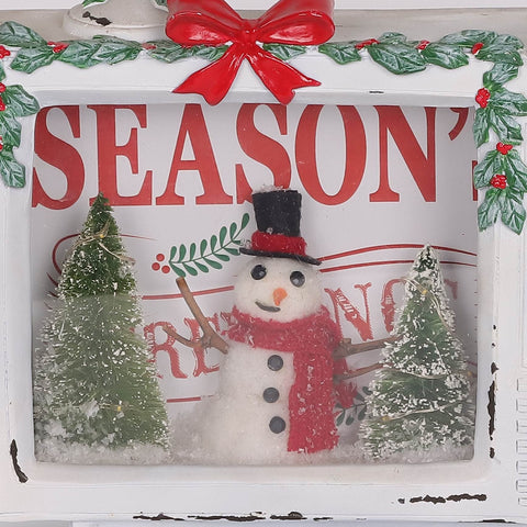 Christmas Resin Snowman W/ Led  Décor