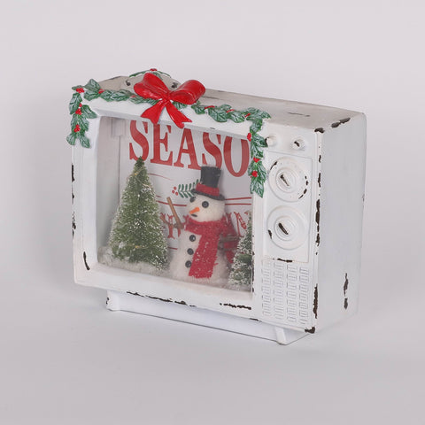 Christmas Resin Snowman W/ Led  Décor