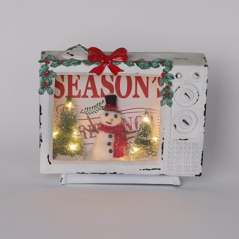 Christmas Resin Snowman W/ Led  Décor