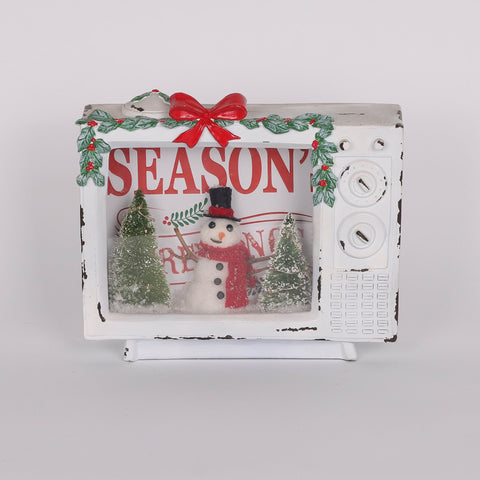 Christmas Resin Snowman W/ Led  Décor