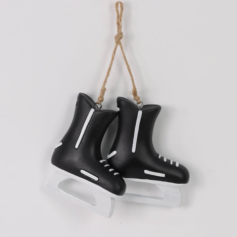 Christmas Black Hockey Skates Ornament