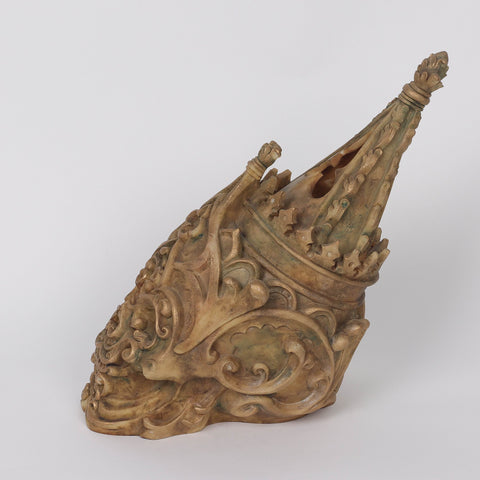 6*10.5*10.5‘’ Black Gold Poly Skull Décor