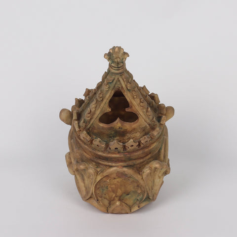 6*10.5*10.5‘’ Black Gold Poly Skull Décor