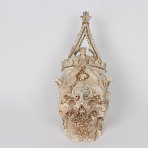 6*10.5*10.5‘’White Poly Skull Décor