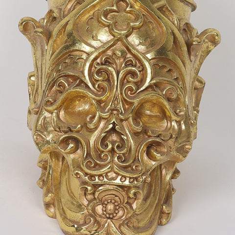 6*10.5*10.5‘’Gold Poly Skull Décor
