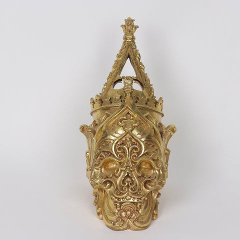 6*10.5*10.5‘’Gold Poly Skull Décor