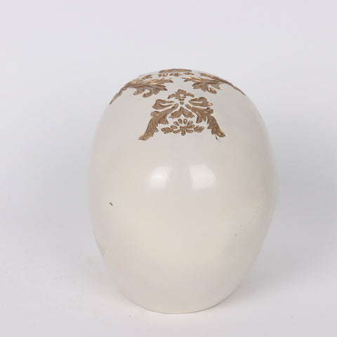 7.5*5*6‘’ Gold&White Poly Skull Décor