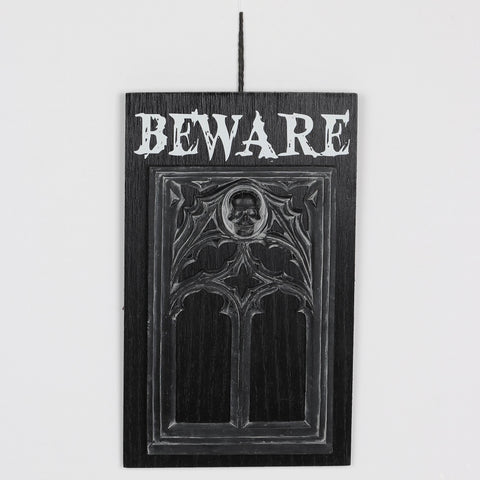 Halloween Black Beware Wall Hanger Décor