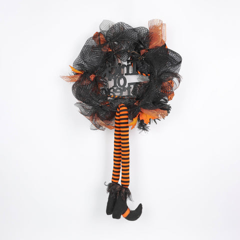 22*6*42‘’Halloween Trick Or Treat Wreath W/Witch Legs Décor