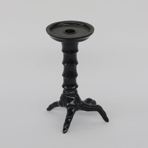 6*5.75*8.25‘’Black Poly Candle Holder Decor W/Claw Shape Bottom