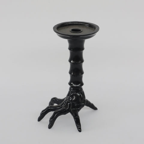 6*5.75*8.25‘’Black Poly Candle Holder Decor W/Claw Shape Bottom