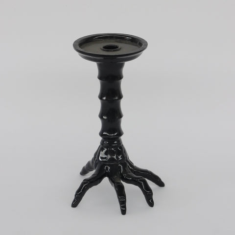 6*5.75*8.25‘’Black Poly Candle Holder Decor W/Claw Shape Bottom