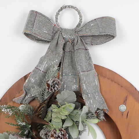 Christmas 20.0*9.0*29.0''Mdf Wreath Wall Décor W/Bow | Christmas Decor | Festive Holiday Decoration