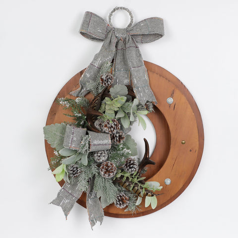 Christmas 20.0*9.0*29.0''Mdf Wreath Wall Décor W/Bow | Christmas Decor | Festive Holiday Decoration