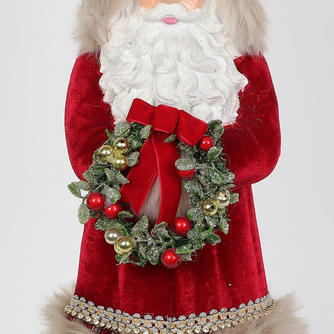 Christmas 6.5*6.5*15.0''Red Resin Coat Santa Décor | Christmas Decor | Festive Holiday Decoration