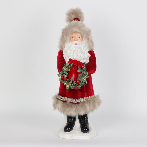 Christmas 6.5*6.5*15.0''Red Resin Coat Santa Décor | Christmas Decor | Festive Holiday Decoration