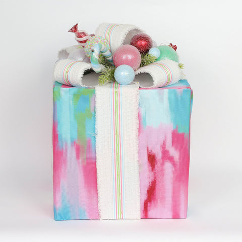 Christmas 13.0*13.0*19.5''Pink&Blue Gift Box Décor W/Lite | Christmas Decor | Festive Holiday Decoration