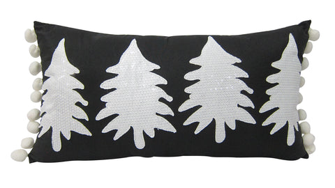 17 X 5 X 9"H Fabric With White Tree Pillow
