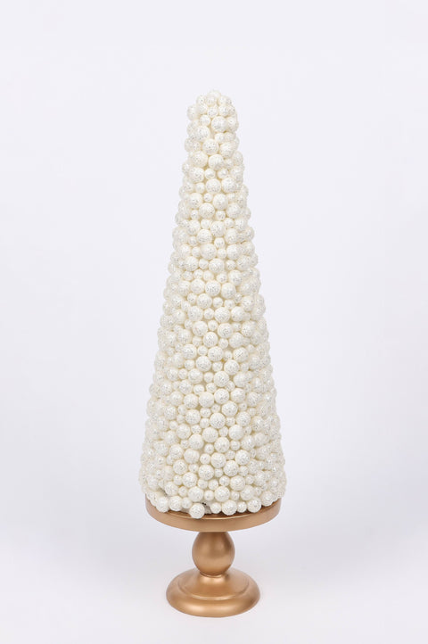Cône de baies blanches de 18 pouces avec base en résine de cuivre