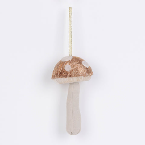 Mushroom Hanging Ornament-Gold