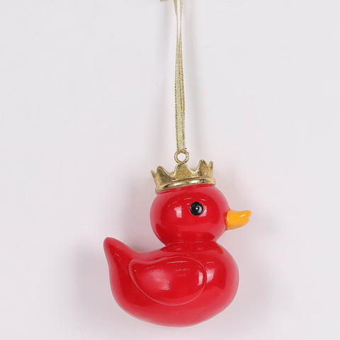 Christmas Red Duck Ornament - Whimsical Holiday Tree Décor