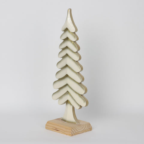 Christmas 6.375*4*16.5'' White Resin Tree W/Mdf Base Décor | Christmas Decor | Festive Holiday Decoration